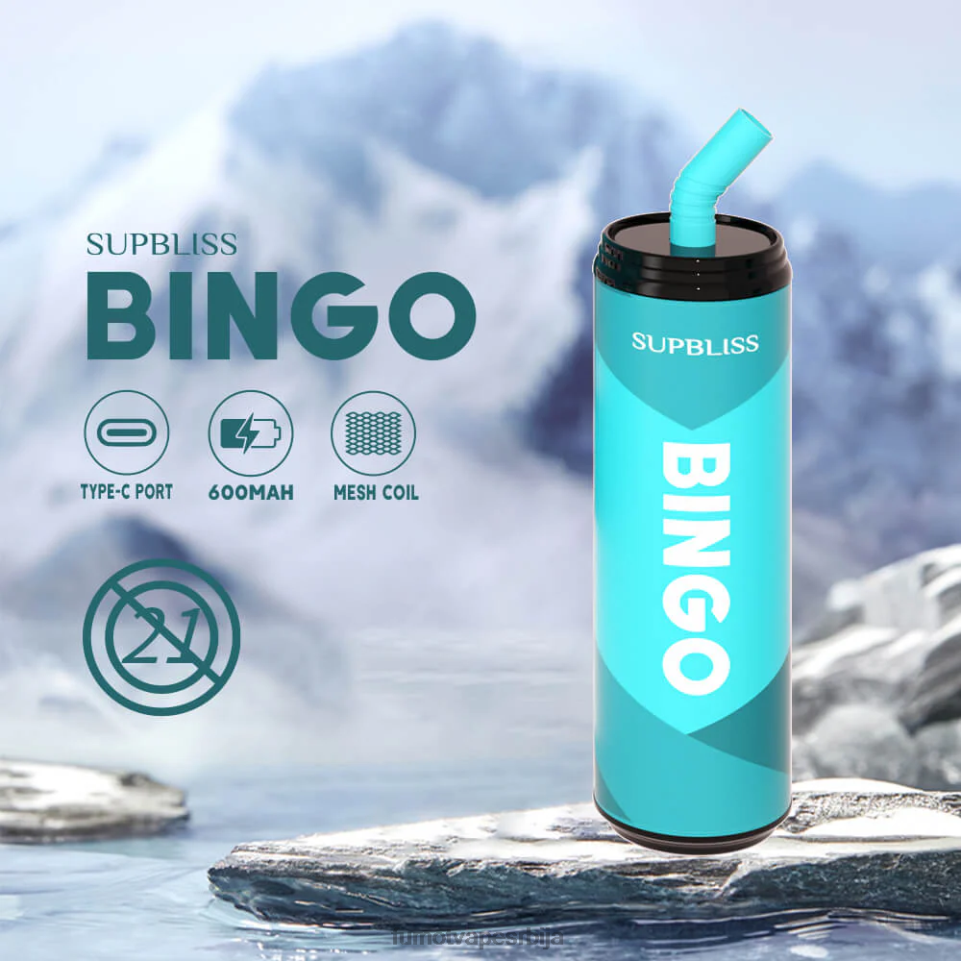 Fumot Supbliss Bingo T0VLT464 плави разз лед 9000 вапе оловка за једнократну употребу (1 комад) - 18 мл Fumot factory