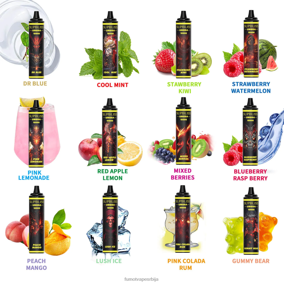 Fumot Supbliss Umbra T0VLT476 цоол минт 10000 (1 комад) једнократна вапе оловка - 20мл Fumot vape shop